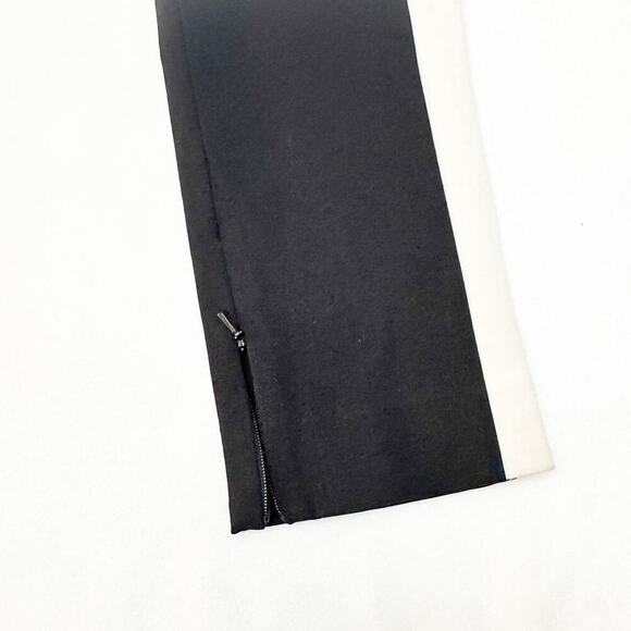 Babaton Tuxedo Slack Cream Stripe Skinny Leg Pants Split Hem Size 2 Italy Mint - Picture 6 of 9